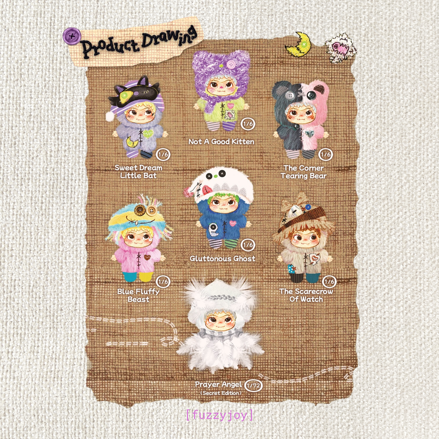 WAKUKU The Handicraft World Series Pendant Plush Blind Box