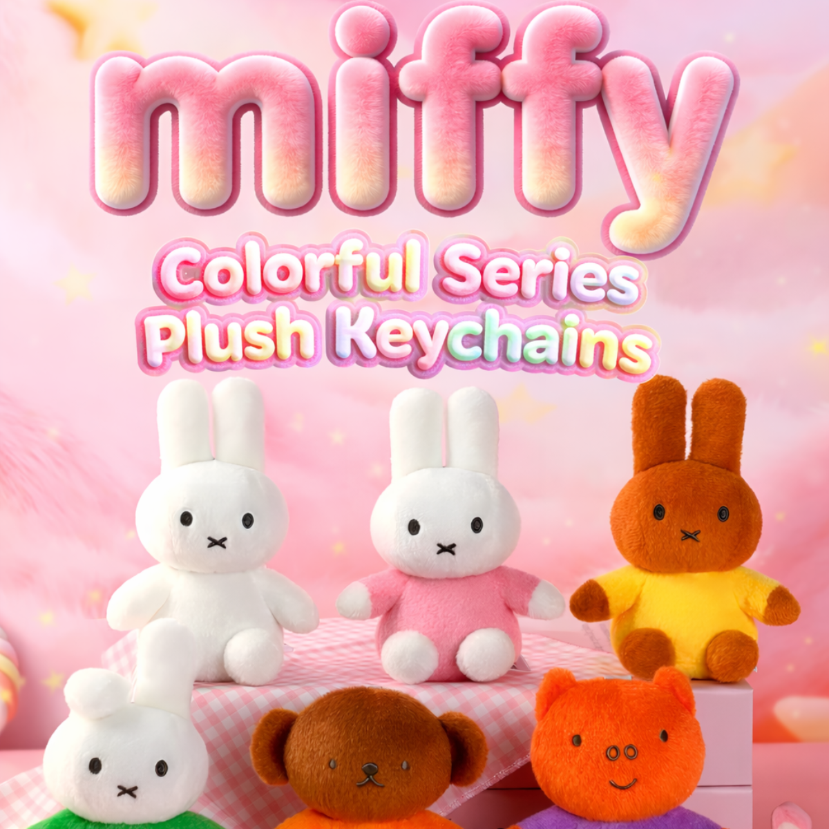 Miffy Colorful Series Plush Keychains