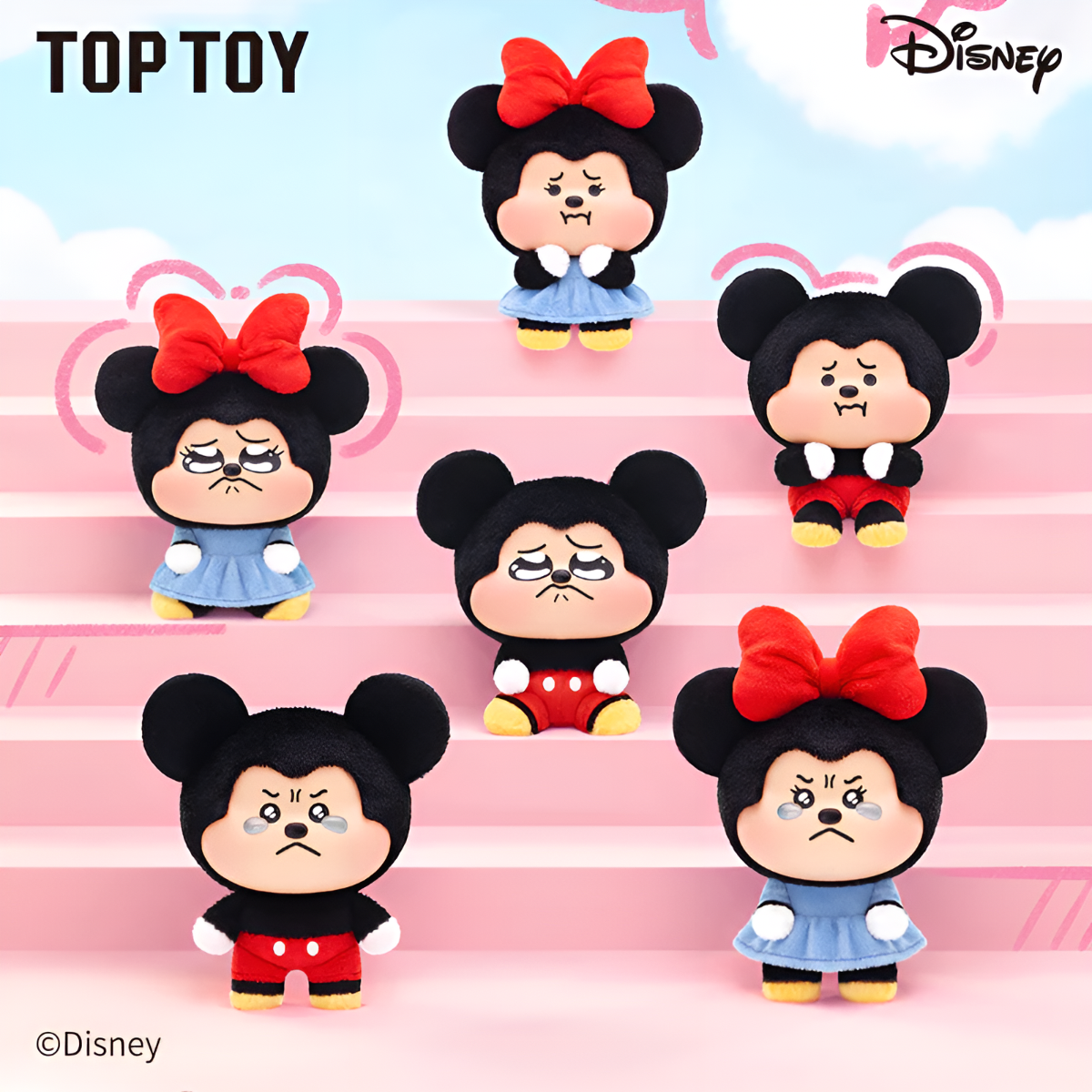 Disney Mickey & Minnie Pouty Series Plush Charm Blind Box