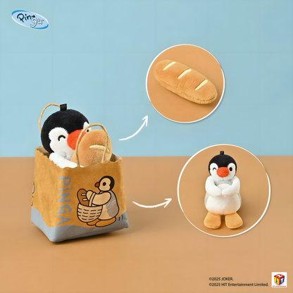 Pingu Bakery Series Paper Bread Bag Mini Hand Bag Keychain Plush