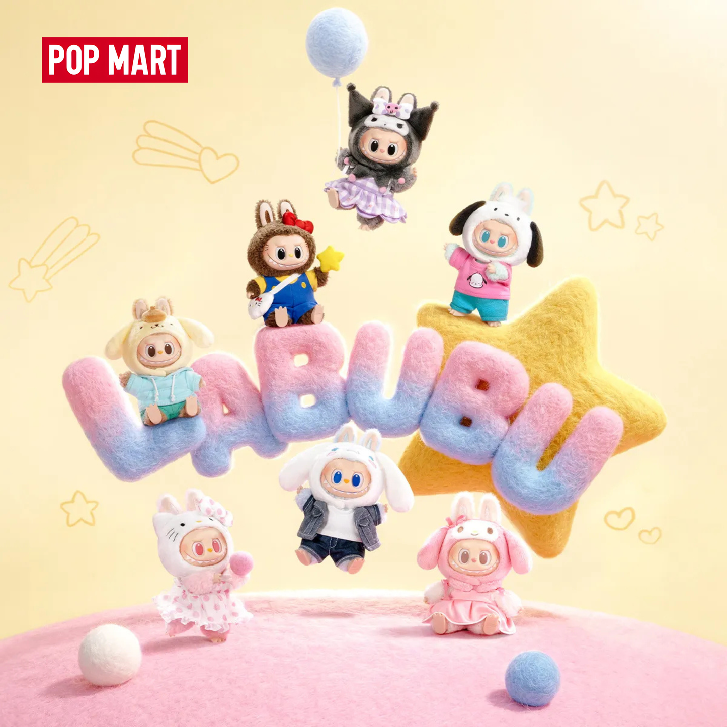 THE MONSTERS x Hello Kitty and Friends Series-Vinyl Plush Pendant Blind Box
