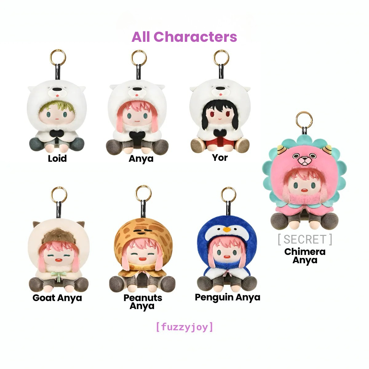 SPY×FAMILY Sitting in a Row Series Plush Keychain Blind Box