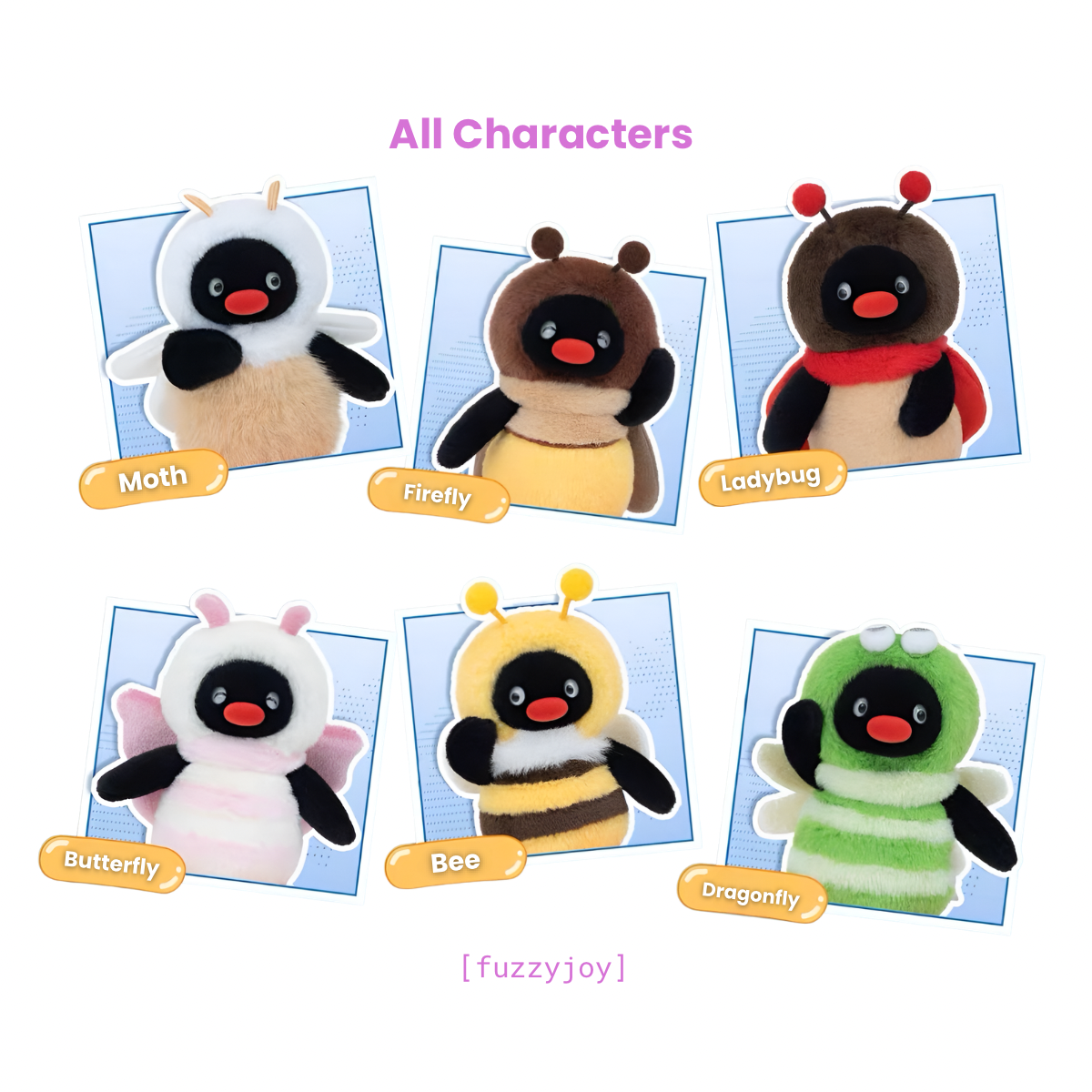 Pingu Cute Bug Friends Club Series Plush Pendant Blind Box