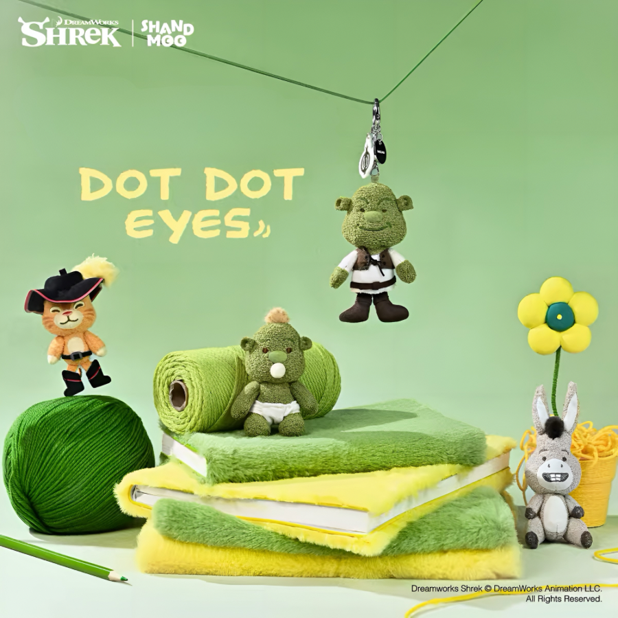 SHAND MOO x Shrek Dot Dot Eyes Series Mini Plush Pendant