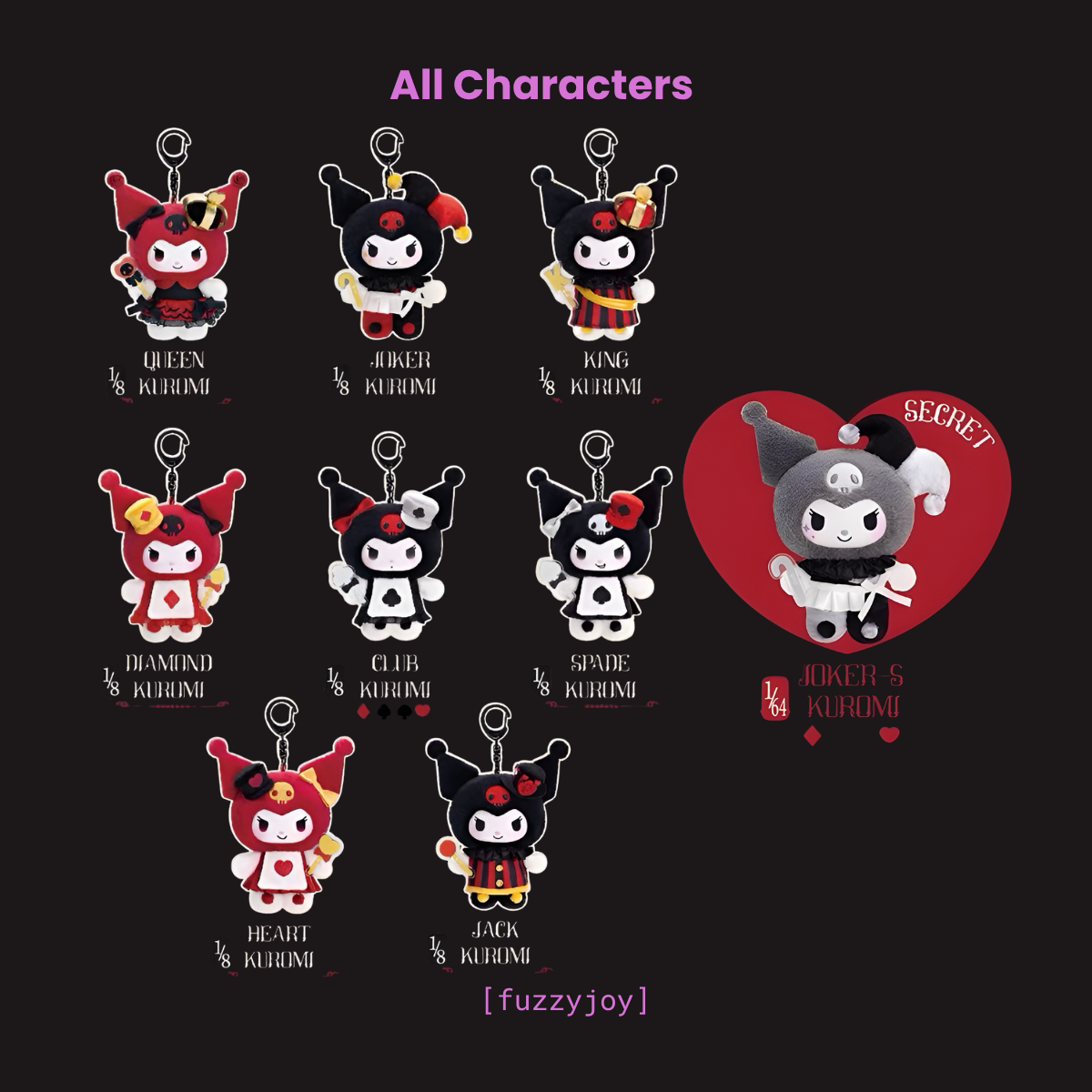 Kuromi Poker Kingdom Series Vinyl Plush Pendant Blind Box