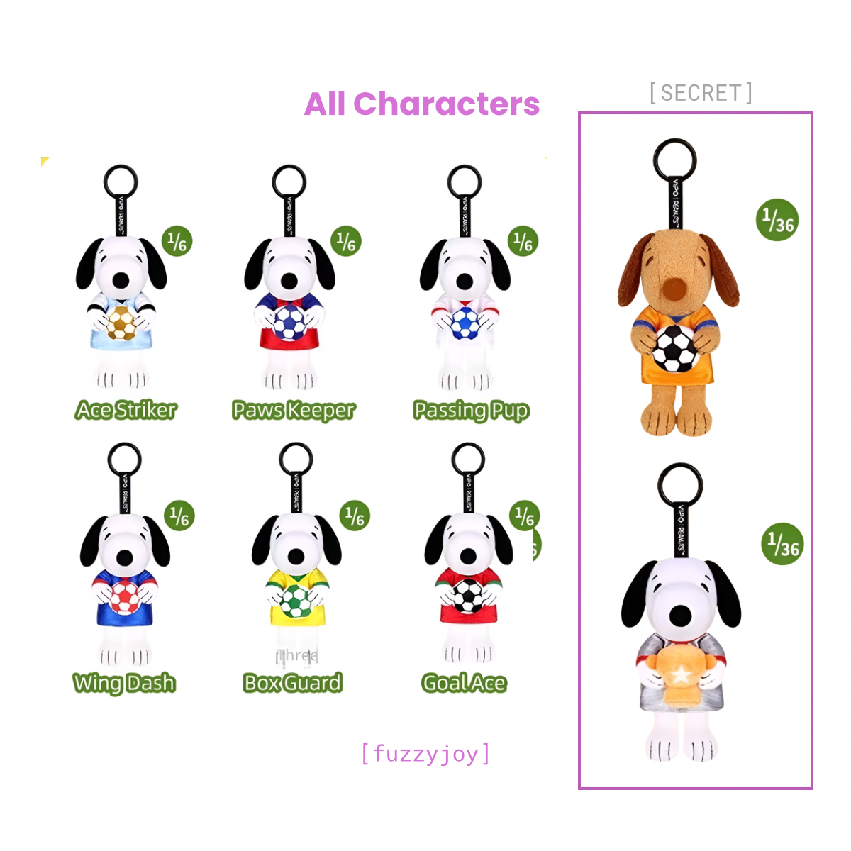 Official Snoopy Football Series Plush Keychain Blind Box