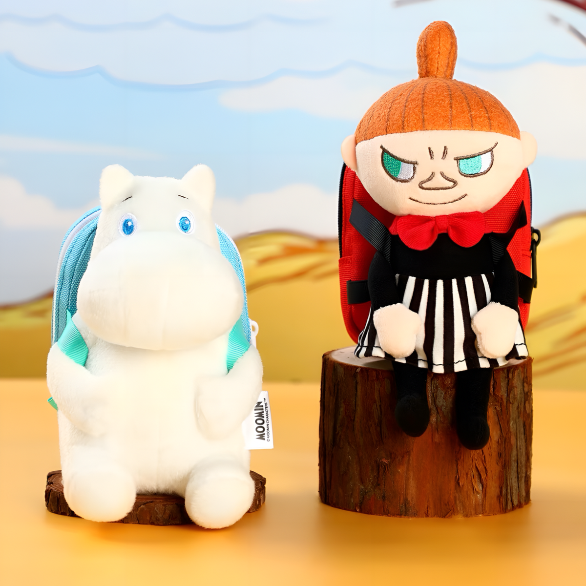 Official Moomin Cute Plush Pendant with Foldable Tote Bag