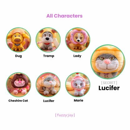 Disney Cats and Dogs Bakery Cosbi Plush Keychain Collection