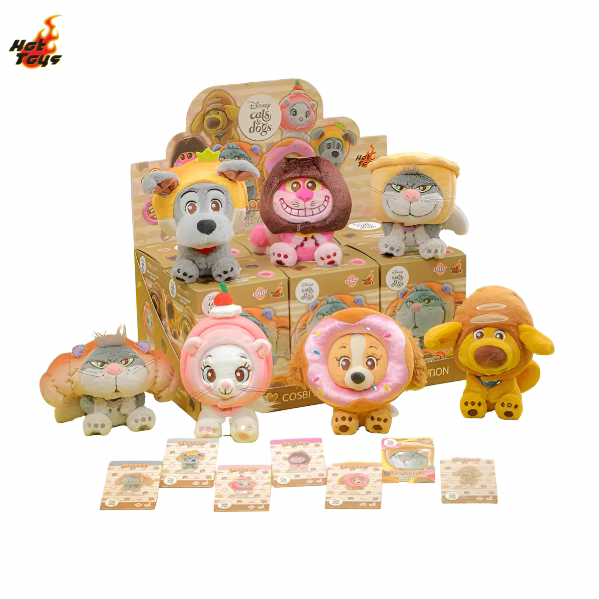 Disney Cats and Dogs Bakery Cosbi Plush Keychain Collection
