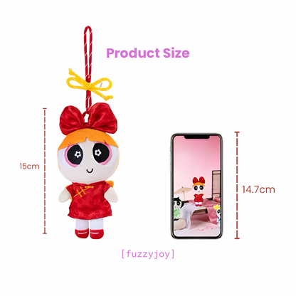 The Powerpuff Girls Flower Cheongsam Style Series Pendant Plush
