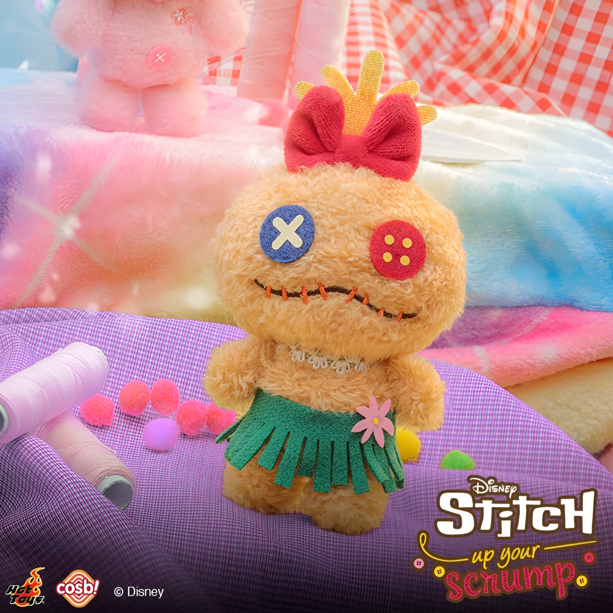 Disney Stitch Up Your Scrump Cosbi Plush Keychain Collection