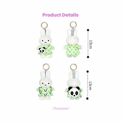 Miffy Panda Series Plush Keychain Charm