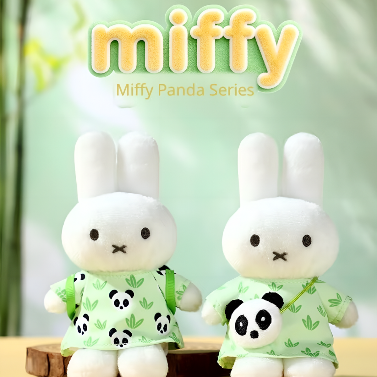 Miffy Panda Series Plush Keychain Charm