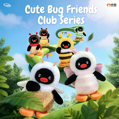 Pingu Cute Bug Friends Club Series Plush Pendant Blind Box