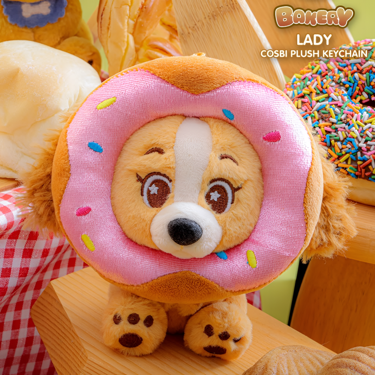 Disney Cats and Dogs Bakery Cosbi Plush Keychain Collection