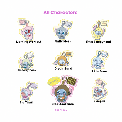 Stitch Hit Snooze Series Vinyl Plush Keychain Blind Box
