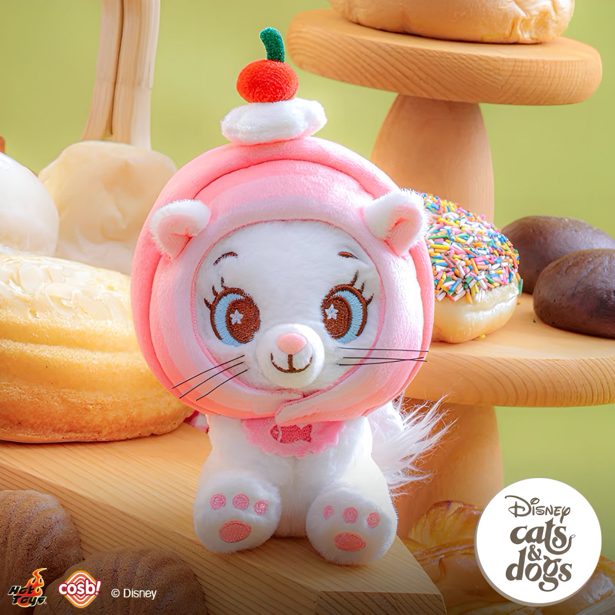 Disney Cats and Dogs Bakery Cosbi Plush Keychain Collection
