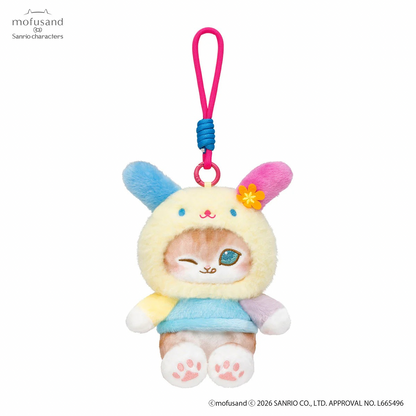 mofusand x Sanrio Characters Plump & Fluffy Mascot Plush Pendant