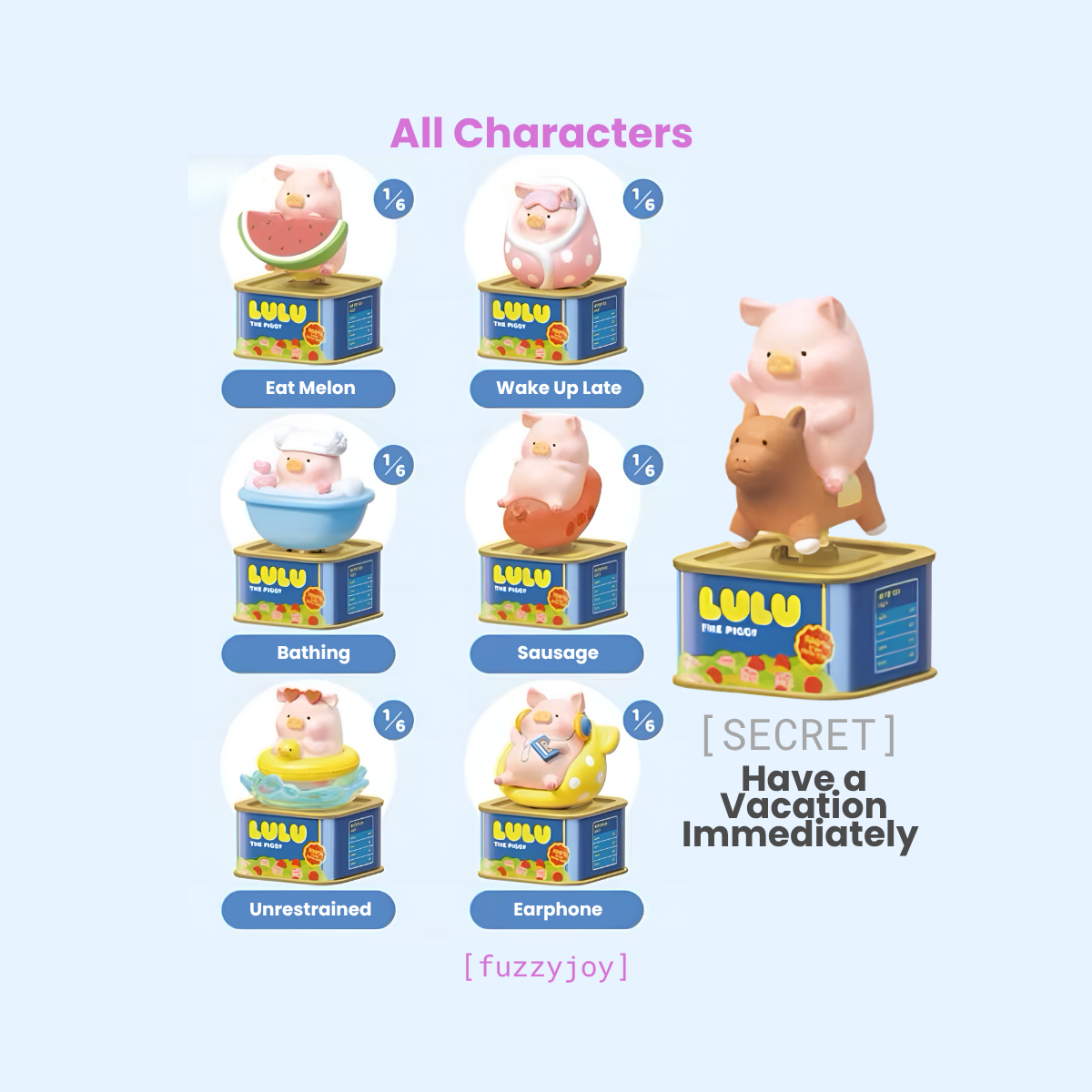Lulu The Piggy Vacation Lu! Series Figures Blind Box