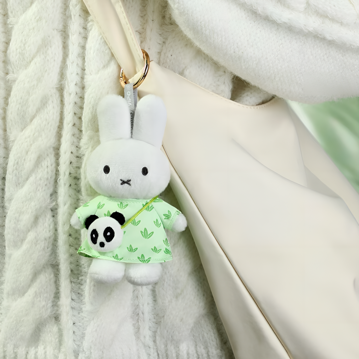 Miffy Panda Series Plush Keychain Charm