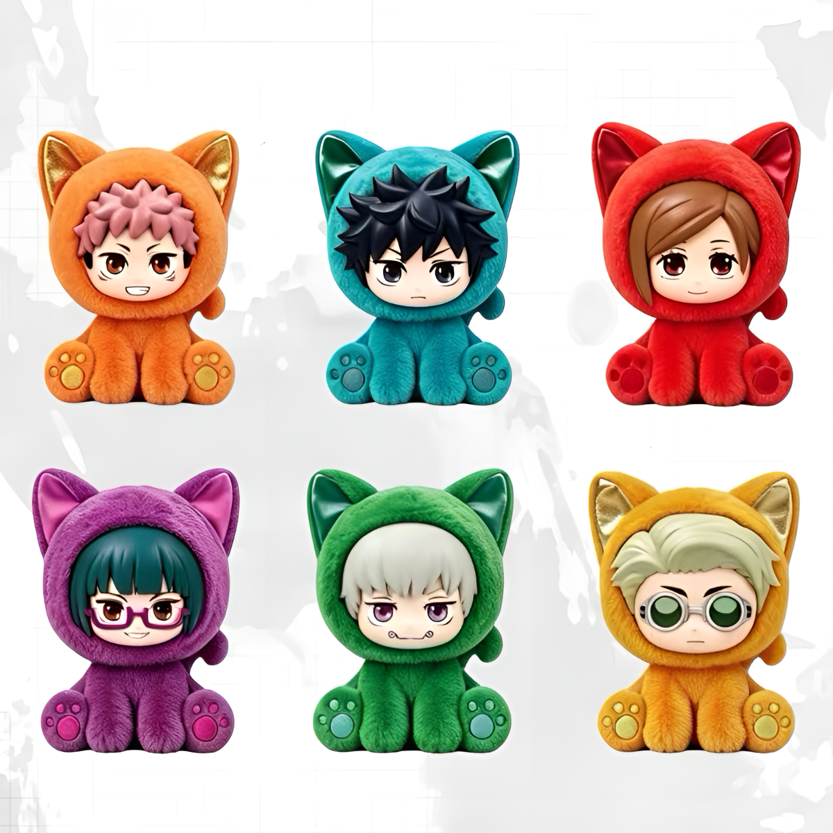 Jujutsu Kaisen Sitting Cat Party Series Plush Charm Blind Box