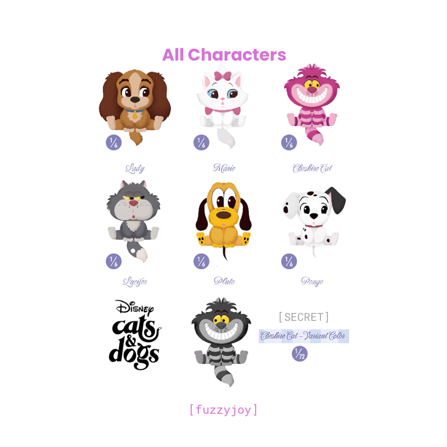 Disney Cats&Dogs Series Plush Pendant Blind Box
