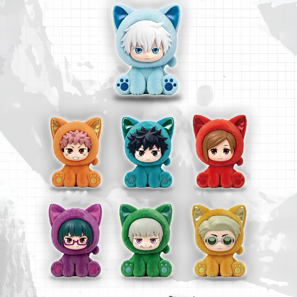 Jujutsu Kaisen Sitting Cat Party Series Plush Charm Blind Box