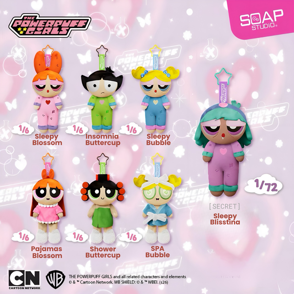 SoapStudio Powerpuff Girls Cozy Moment Series Plush Keychains Blind Box