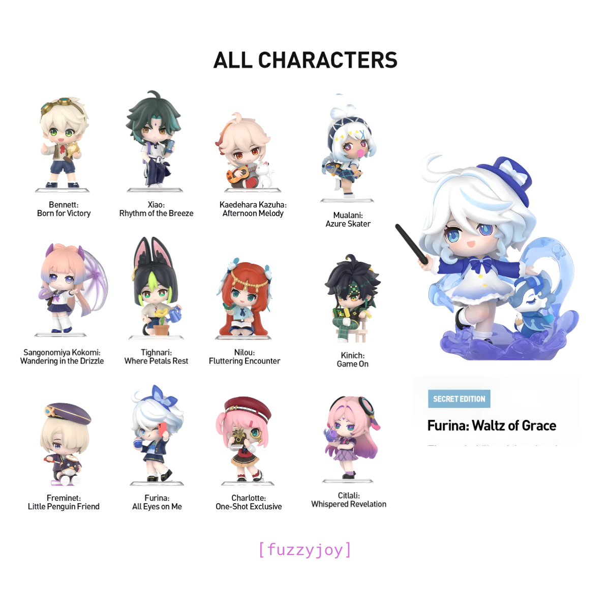 Genshin Impact Academy's Light and Shadow Poetry Chibi Series Figures