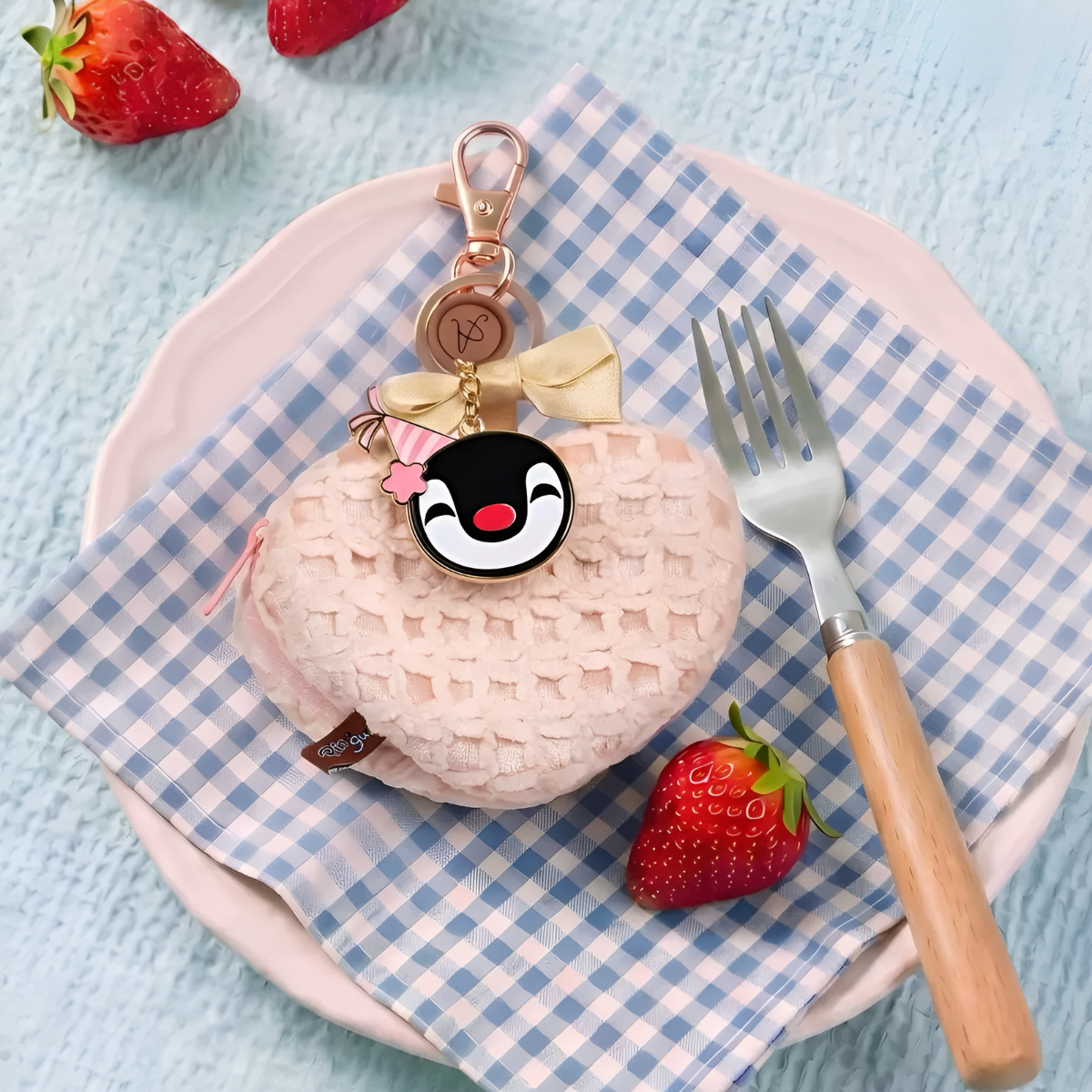 Pingu Choco Series Heart Purse Keychain