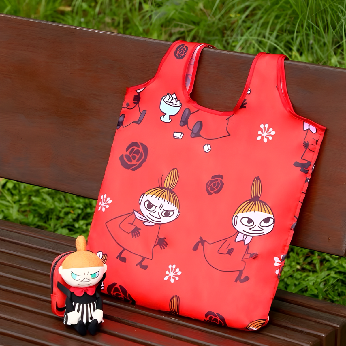 Official Moomin Cute Plush Pendant with Foldable Tote Bag