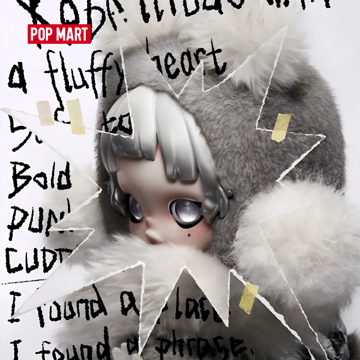 POP MART θ SKULLPANDA Punk Panda Plush Doll