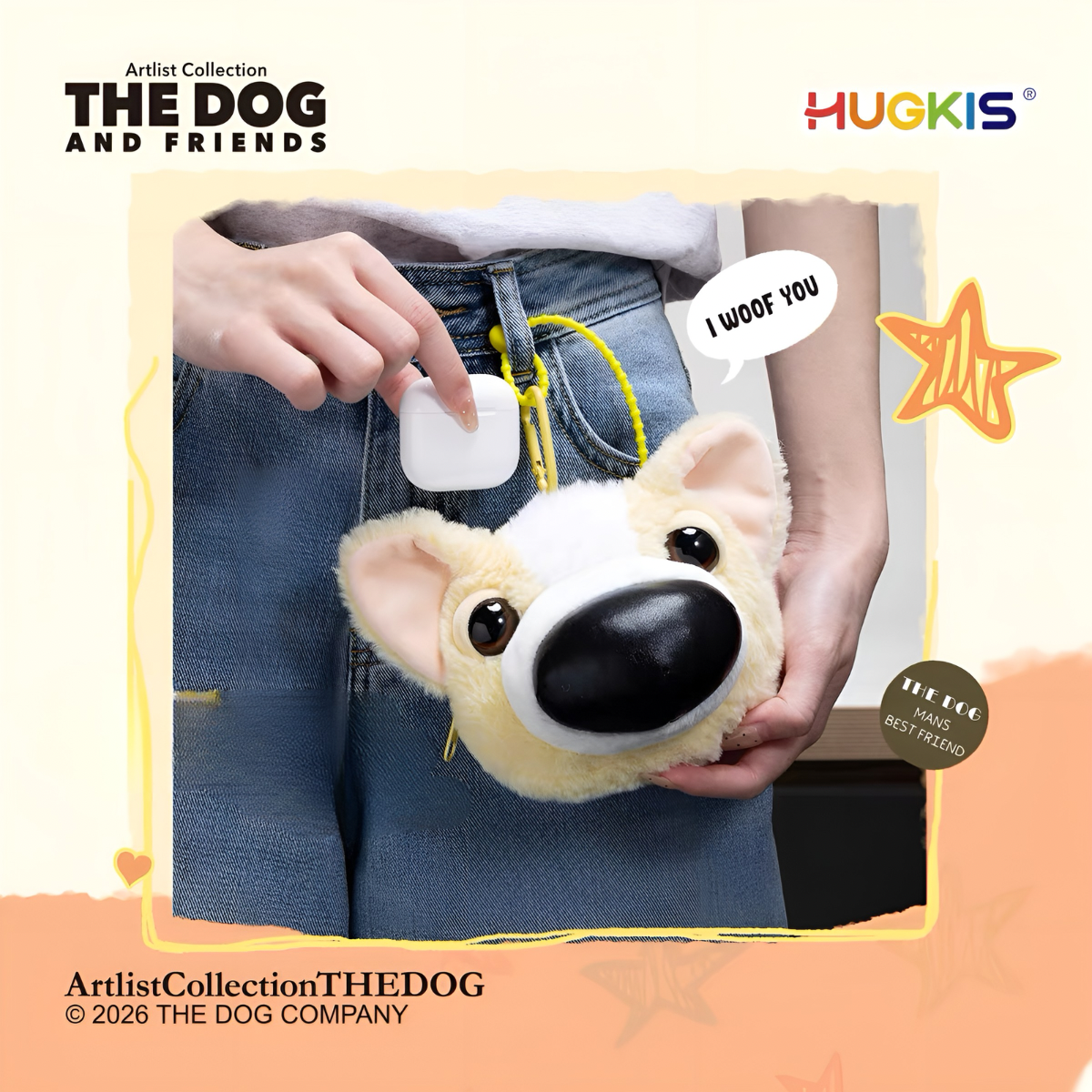 Artist Collection THE DOG Earphone Bag Purse Plush Charm