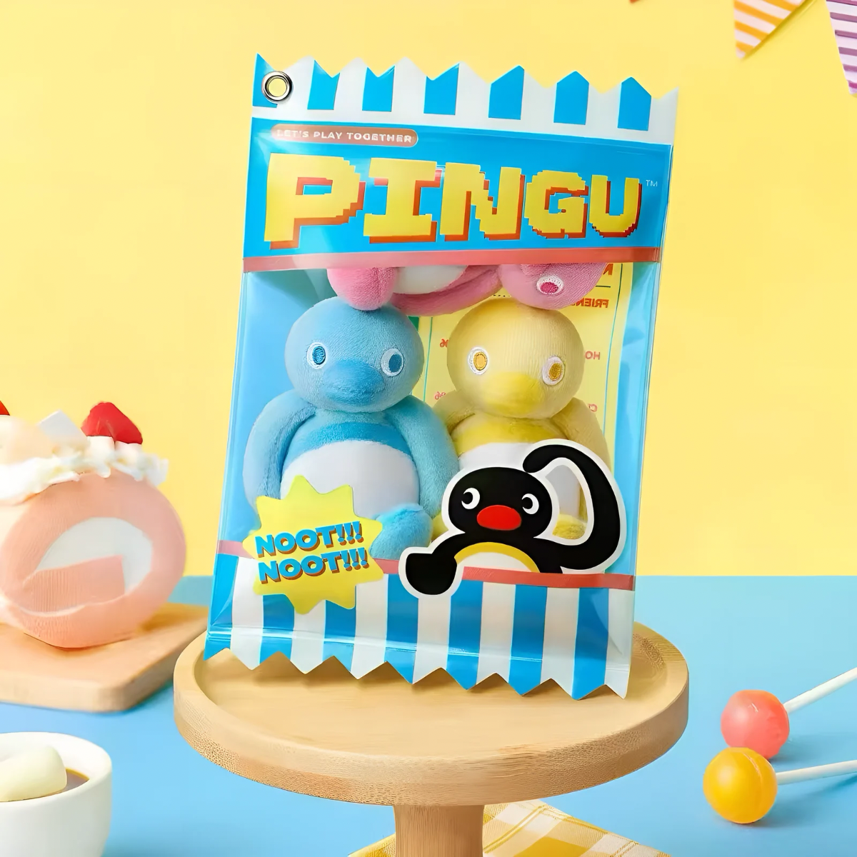 Pingu 45th Anniversary MINI-MEME Series Plush Keychains Blind Box