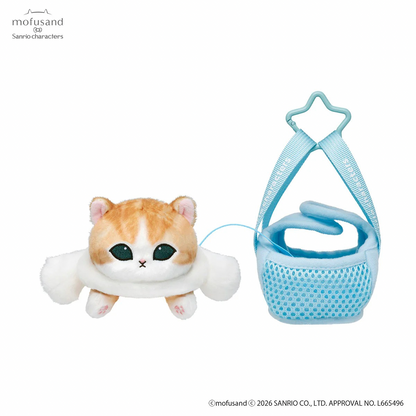 mofusand x Sanrio Characters Plump & Fluffy Mascot Plush Pendant