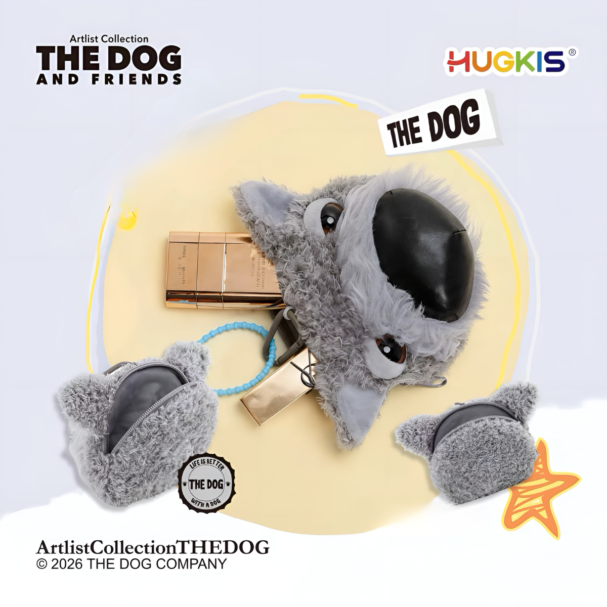 Artist Collection THE DOG Earphone Bag Purse Plush Charm