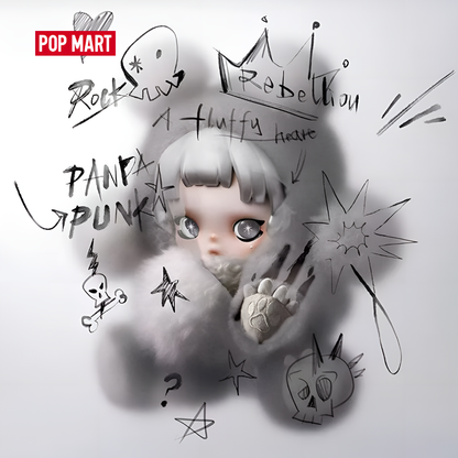 POP MART θ SKULLPANDA Punk Panda Plush Doll