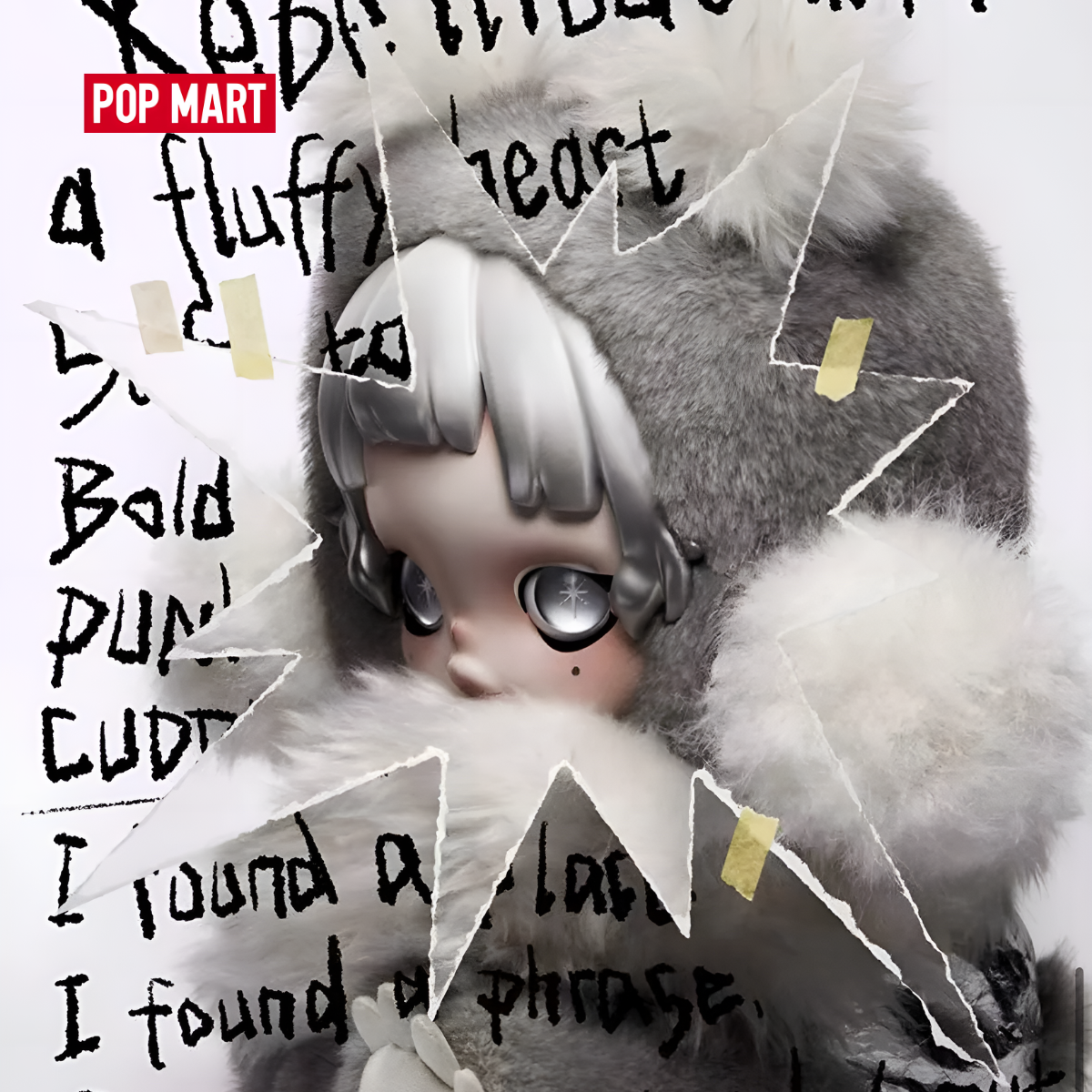 POP MART θ SKULLPANDA Punk Panda Plush Doll