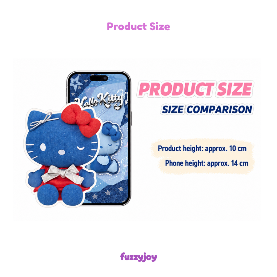 Hello Kitty Denim Series Plush Pendant Blind Box