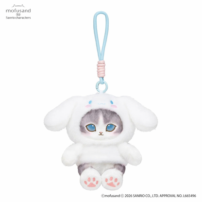 mofusand x Sanrio Characters Plump & Fluffy Mascot Plush Pendant