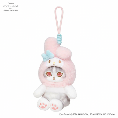 mofusand x Sanrio Characters Plump & Fluffy Mascot Plush Pendant