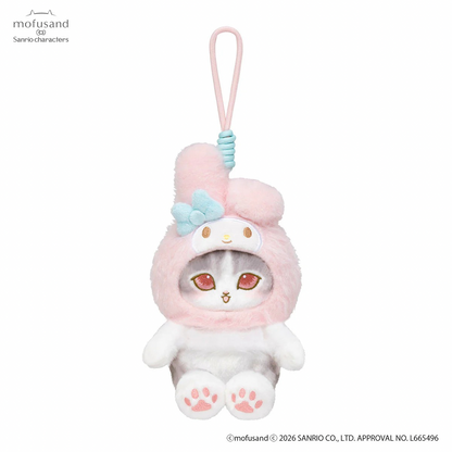mofusand x Sanrio Characters Plump & Fluffy Mascot Plush Pendant