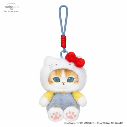 mofusand x Sanrio Characters Plump & Fluffy Mascot Plush Pendant
