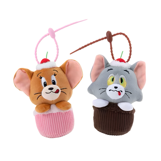 Tom and Jerry Cupcake Plush Pendant