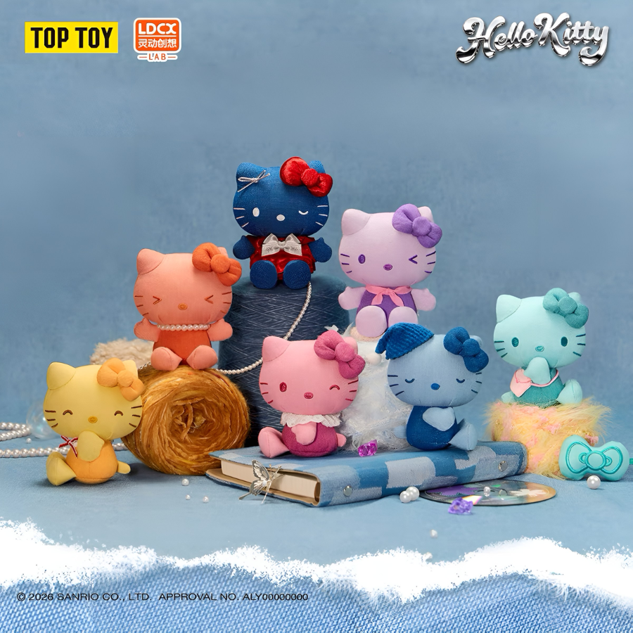 Hello Kitty Denim Series Plush Pendant Blind Box