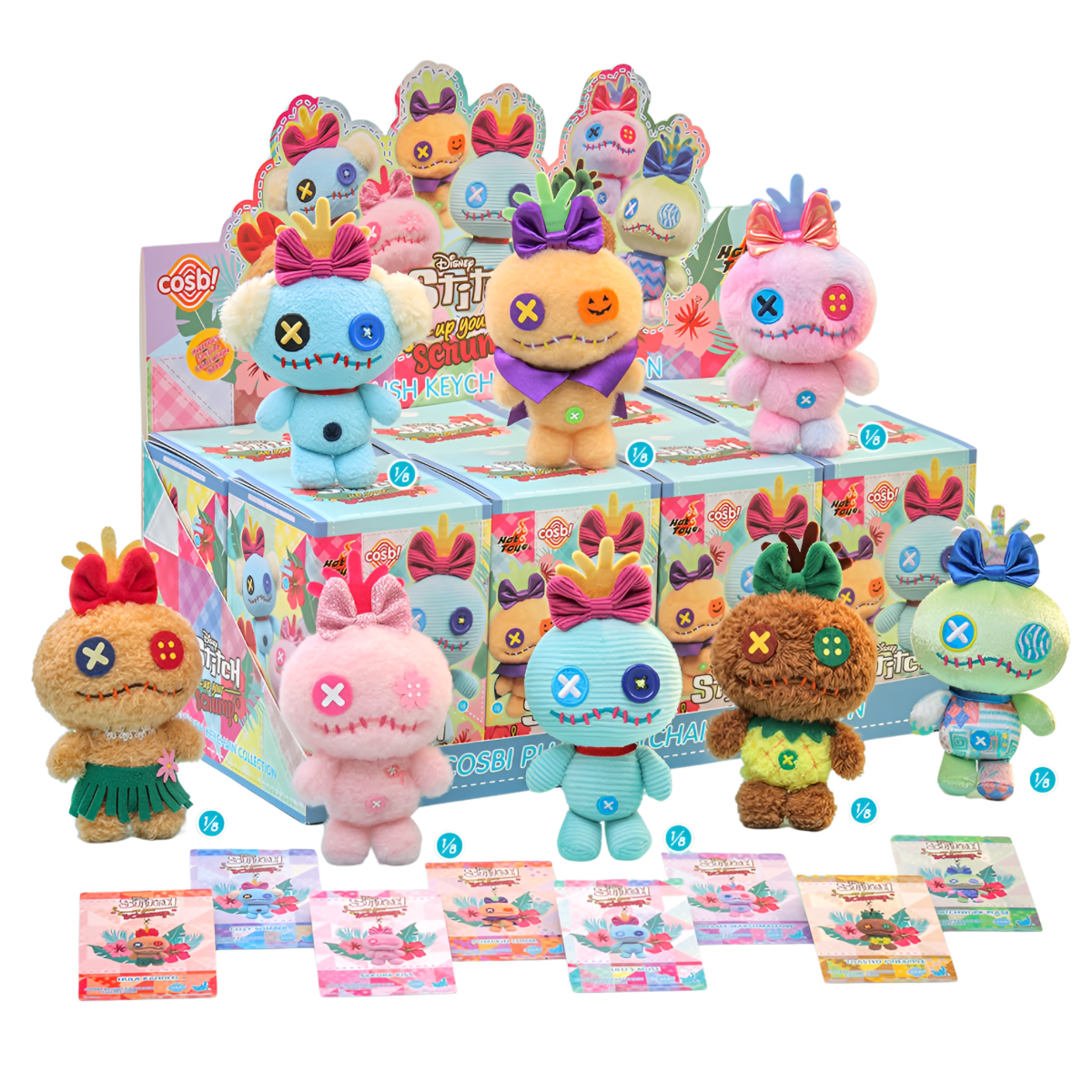Disney Stitch Up Your Scrump Cosbi Plush Keychain Collection