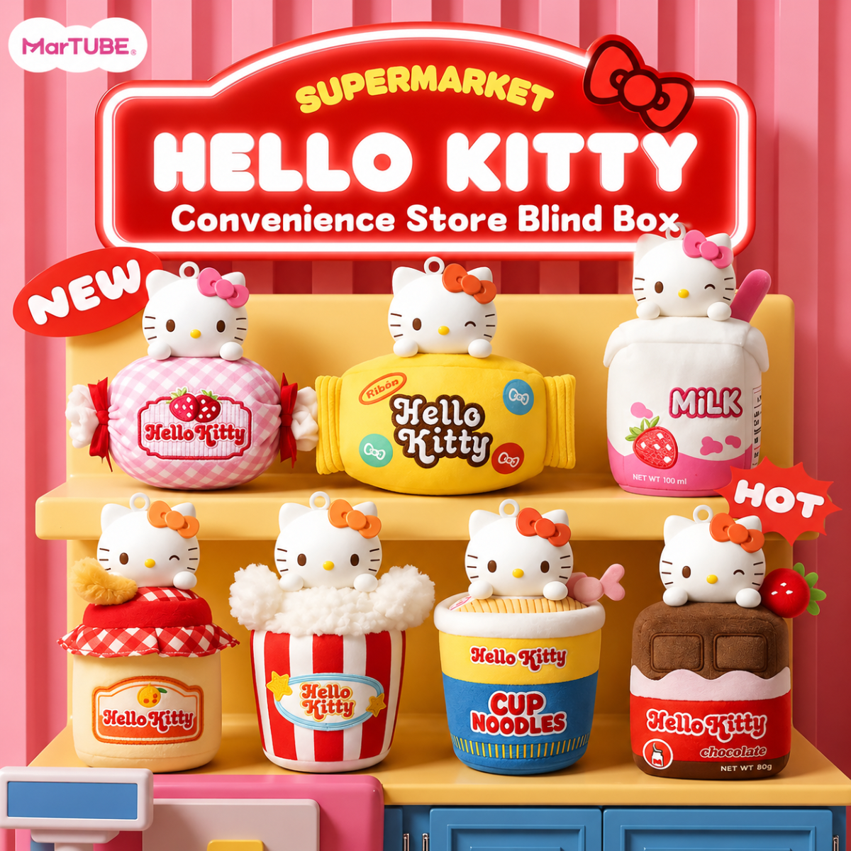 Hello Kitty Convenience Store Series Plush Keychain Blind Box