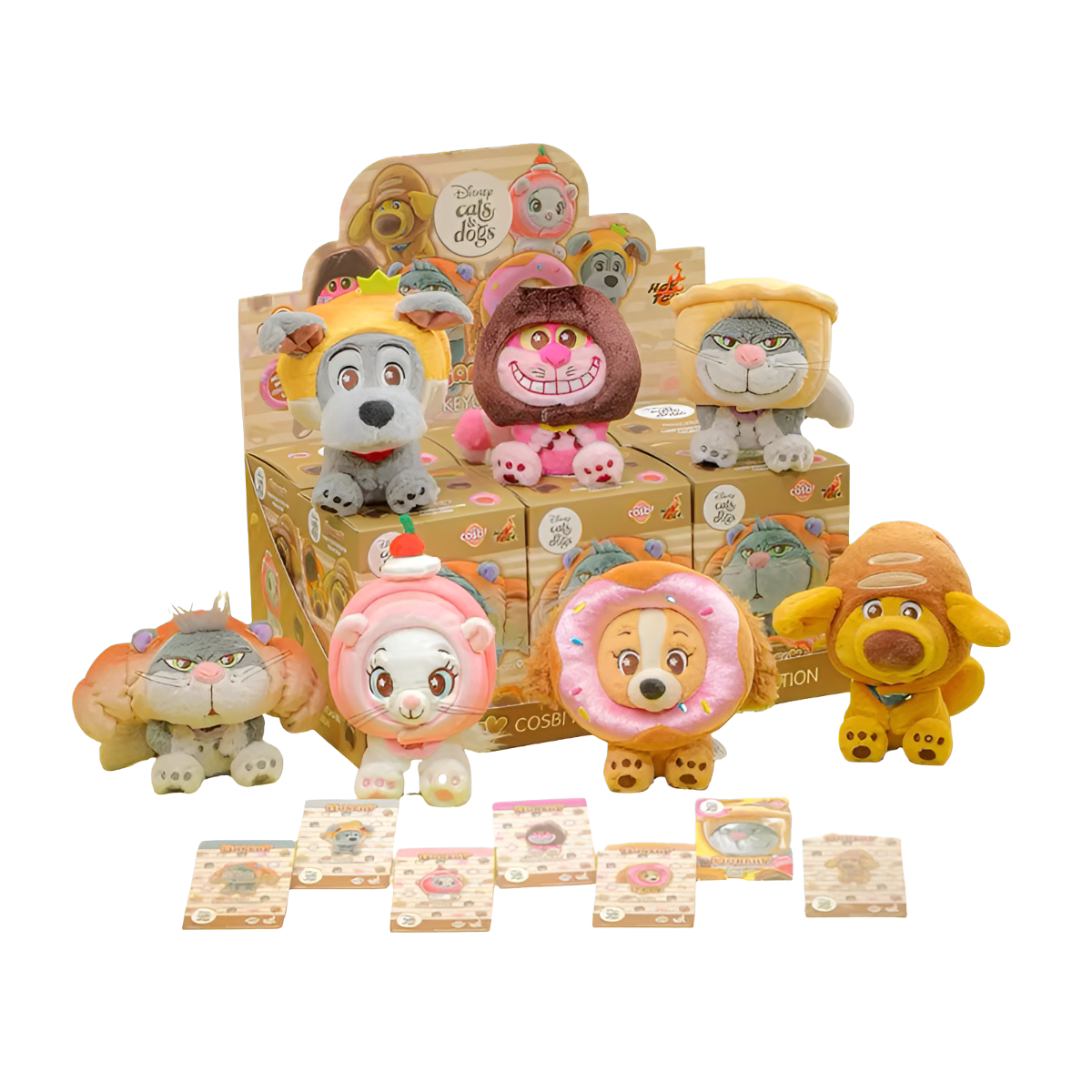 Disney Cats and Dogs Bakery Cosbi Plush Keychain Collection