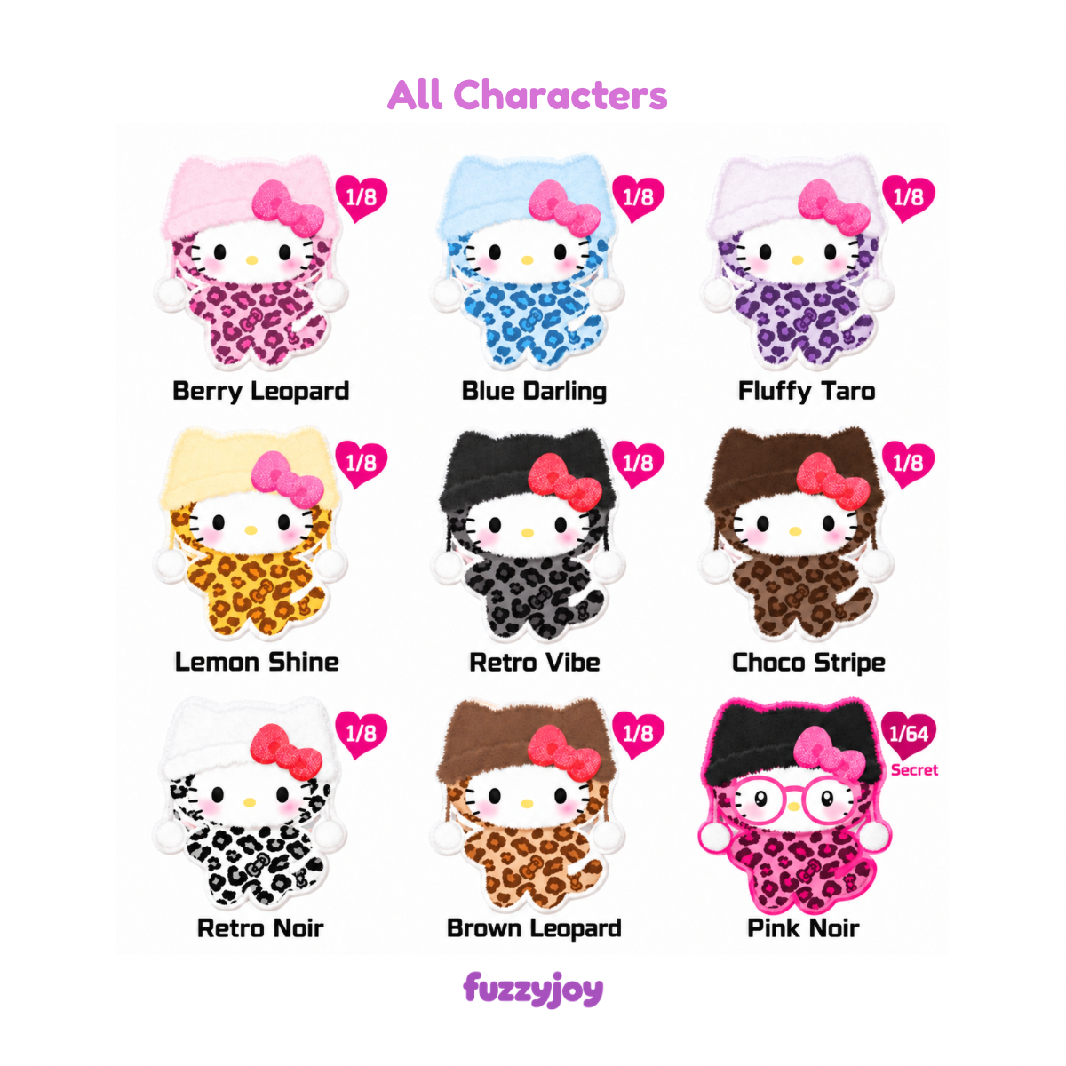 Hello Kitty Leopard Series Plush Charm Blind Box