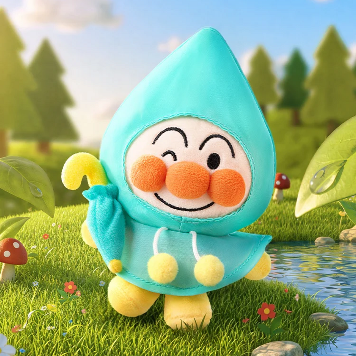 Raindrop Cloak Anpanman plush